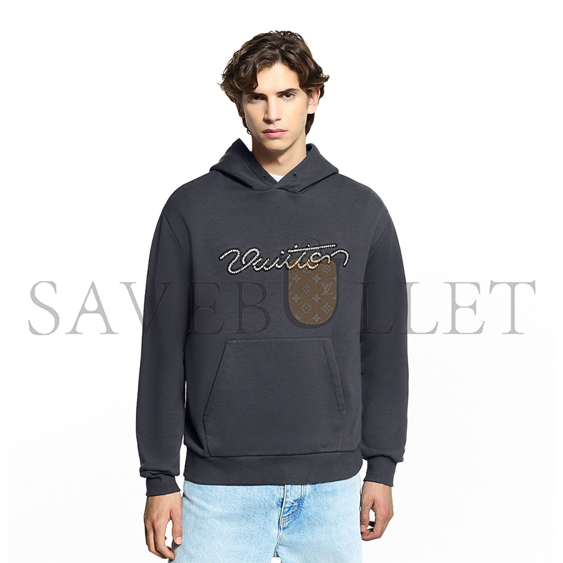 LOUIS VUITTON EMBELLISHED SIGNATURE HOODIE 1AJCFR